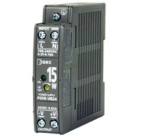 IDEC PS5R-VB12 Switching Power Supply 12VDC 15W 1.3A Output, 85-264VAC / 100-370VDC Input, DIN Rail Mount