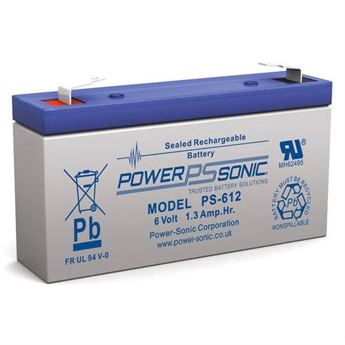 Powersonic PS-612F1 6V 1.2Ah SLA Battery with .187" QC Tabs