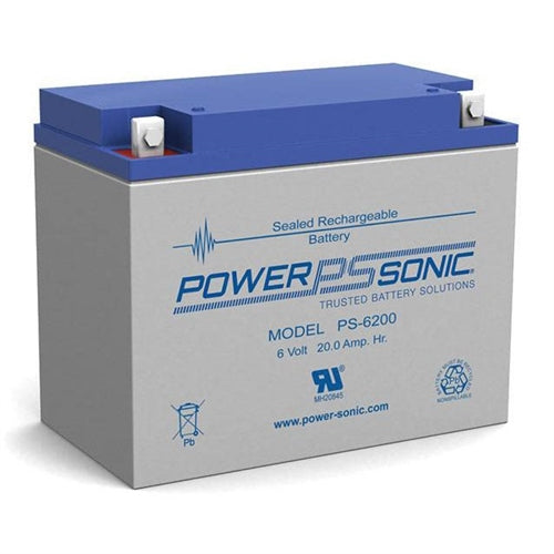 Powersonic PS-6200NB 6V 20Ah SLA Battery with Nut/Bolt