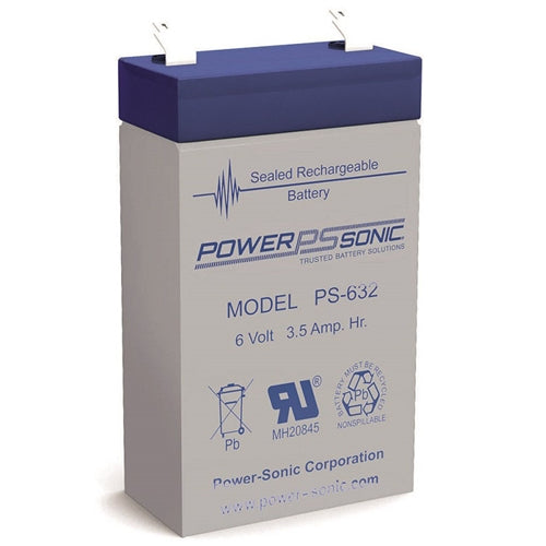 Powersonic PS-632F1 6V 3.5Ah SLA Battery with .187" QC Tabs
