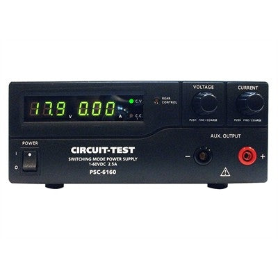 Circuit-Test PSC-6160 Benchtop Switching Power Supply 1-60VDC / 0-2.5AMP Remote Programmable