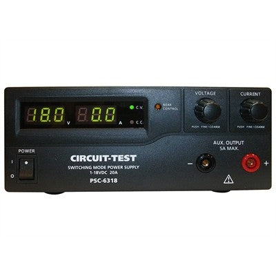 Circuit-Test PSC-6318 Benchtop Switching Power Supply 1-18VDC / 0-20AMP Remote Programmable