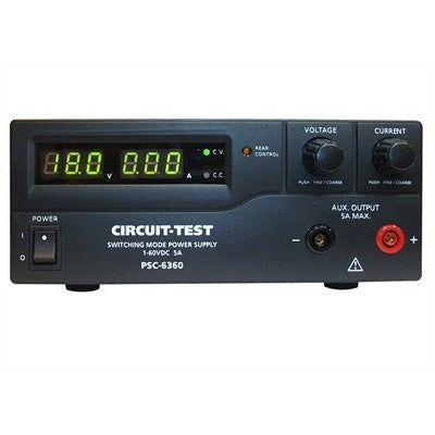 Circuit-Test PSC-6360 Benchtop Switching Power Supply 1-60VDC/0-5AMP Remote Programmable / Laboratory Grade