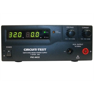Circuit-Test PSC-6632 Benchtop Switching Power Supply 1-32VDC / 0-20AMP Remote Programmable