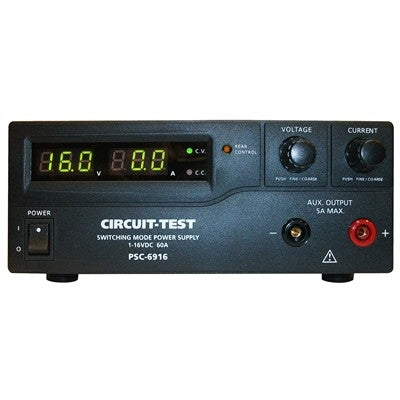 Circuit-Test PSC-6916 Benchtop Switching Power Supply 1-16VDC / 0-60AMP Remote Programmable
