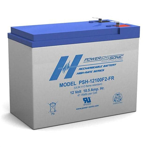 Powersonic PSH-12100F2-FR 12V 10.5Ah High Rate Discharge SLA Battery, UPS Applications