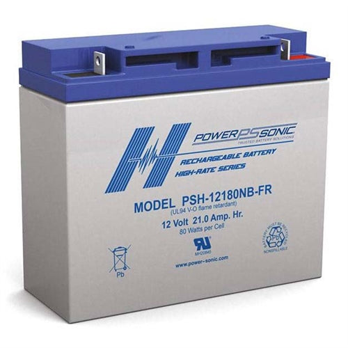 Powersonic PSH-12180NB-FR 12V 21Ah High Rate Discharge SLA Battery with Nut/Bolt, UPS Applications
