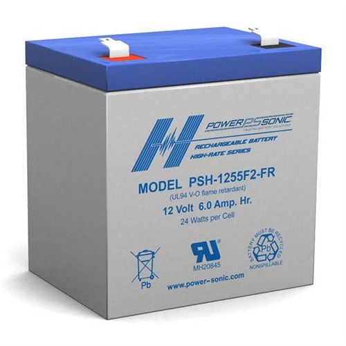 Powersonic PSH-1255F2-FR 12V 6Ah High Rate Discharge SLA Battery, UPS Applications