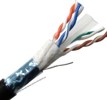 PSI Data PSI-6EODB-SH Black Cat6e 23/8 (4 Pair) Outdoor Waterblock Shielded Twisted Pair Cable (305M = Full Roll)