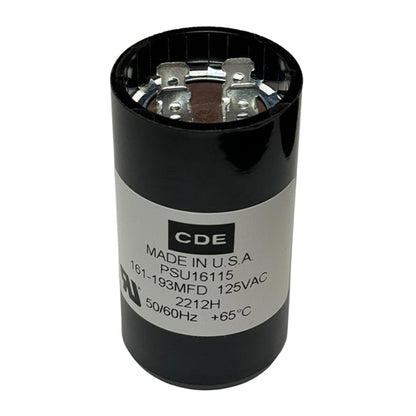 Cornell-Dubilier PSU16115 Motor Start Capacitor 161uF to 193uF, 110/125VAC ** Temporary Duty Cycle Applications Only **