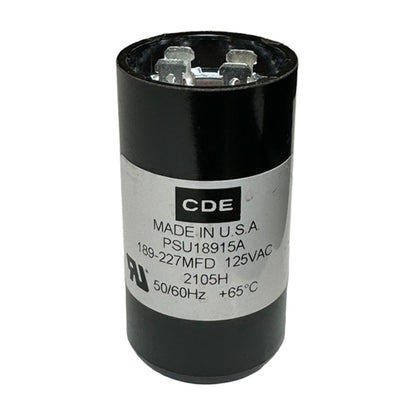 Cornell-Dubilier PSU18915A Motor Start Capacitor 189uF to 227uF 110/125VAC ** Temporary Duty Cycle Applications Only **