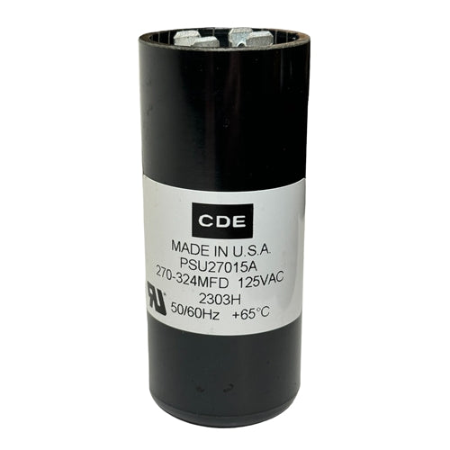 Cornell-Dubilier PSU27015A Motor Start Capacitor 270uF to 324uF 110/125VAC ** Temporary Duty Cycle Applications Only **