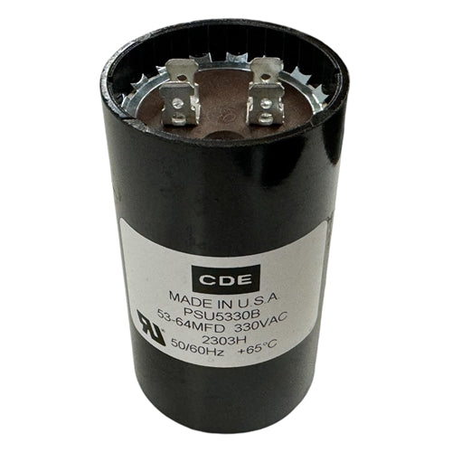 Cornell-Dubilier PSU5330B Motor Start Capacitor 53uF to 64uF 330VAC ** Temporary Duty Cycle Applications Only **
