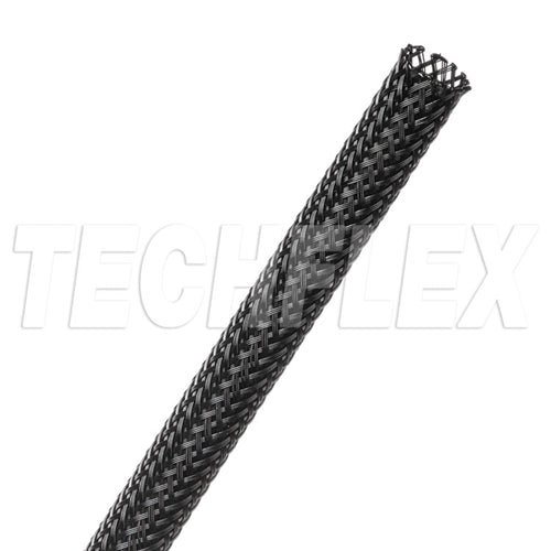 Techflex PTN0.31BK Black 5/16" General Purpose Expandable Braided Sleeving, Flexo PET, 152 Meter Roll