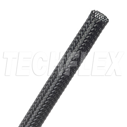 Techflex PTN0.44BK Black 7/16" General Purpose Expandable Braided Sleeving, Flexo PET, 152 Meter Roll
