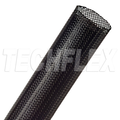 Techflex PTN1.25 Black 1-1/4" General Purpose Expandable Braided Sleeving, Flexo PET (76M = Full Roll)