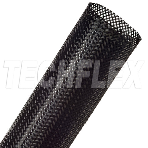 Techflex PTN1.50 Black 1-1/2" General Purpose Expandable Braided Sleeving, Flexo PET (12M = Full Roll)