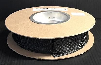 Techflex PTN1.50 Black 1-1/2" General Purpose Expandable Braided Sleeving, Flexo PET (12M = Full Roll)