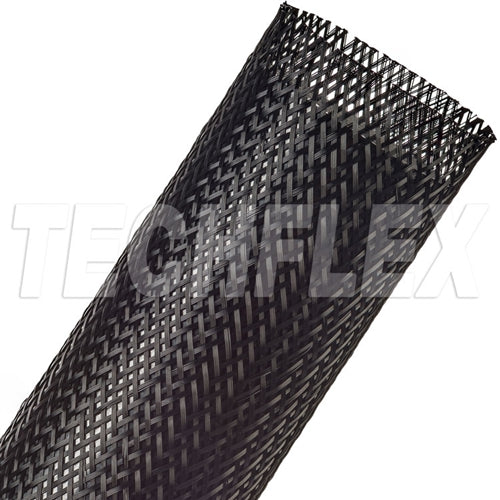 Techflex PTN2.00 Black 2" General Purpose Expandable Braided Sleeving, Flexo PET (15M = Full Roll)
