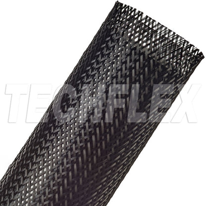 Techflex PTN2.00 Black 2" General Purpose Expandable Braided Sleeving, Flexo PET (15M = Full Roll)