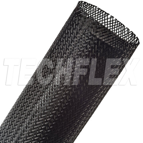 Techflex PTN3.00BK Black 3" General Purpose Expandable Braided Sleeving, Flexo PET, 100 Foot Roll