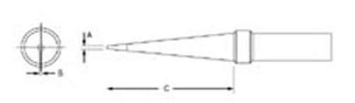 Weller PTS7 Soldering Tip 700F 1/64" Conical Style, Compatible with WTCPT Soldering Station "Long" Version