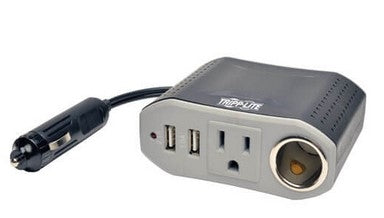 Tripplite PV100USB Ultra-Compact Car Inverter 100WATT 1AC, 12V Cla Receptacle, 2 USB Ports