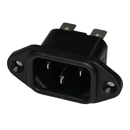 Bulgin PX0580/63 Male Flange Mount IEC 320-1 Power Inlet 15A@250VAC, Panel Mount, 1/4" QC Terminals, UL/CSA