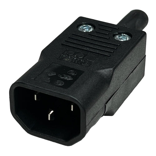 Bulgin PX0686 Straight Male Inline IEC C14 Power Connector, 10A@250VAC, Screw Terminals, UL/CSA