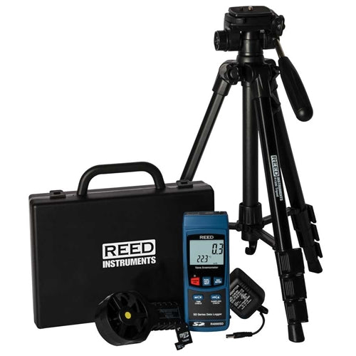 REED R4000SD-KIT2 Data Logging Vane Thermo-Anemometer with Tripod, SD Card and Power Adapter