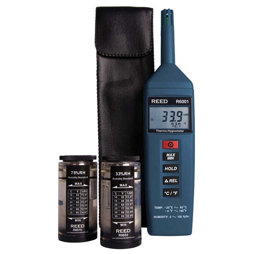 REED R6001-KIT Thermo-Hygrometer with Humidity Calibration Standards