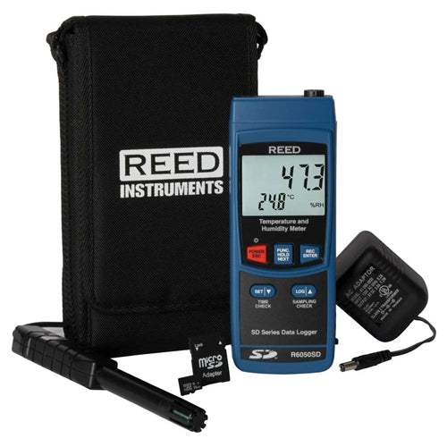 REED R6050SD-KIT Data Logging Thermo-Hygrometer with Power Adapter and SD Card