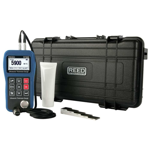 REED R7900-KIT Ultrasonic Thickness Gauge with 5-STEP Calibration Block