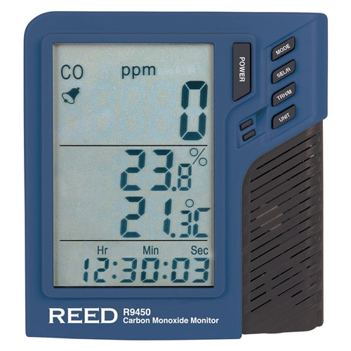REED R9450 Carbon Monoxide Monitor with Temperature and Humidity