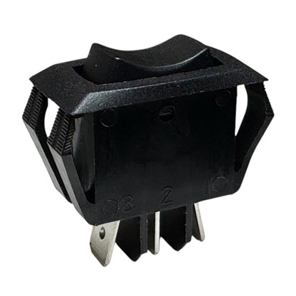 Carling RC911-RB-B-0-N Rocker Switch SPDT On-Off-On, 16A@125VAC / 10A@250VAC, Black, QC Terminals