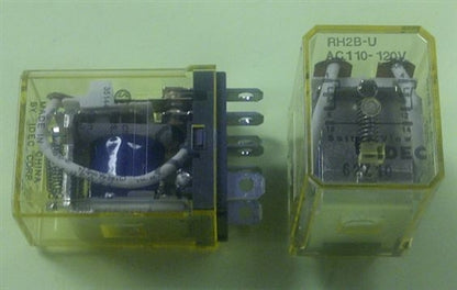 IDEC RH2B-UAC110-120V Relay 120VAC DPDT 8 Pin, Res: 10A@240VAC/30VDC, Gen: 7.5A@120VAC/30VDC, 7A@240VAC, CSA