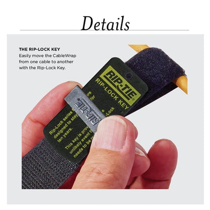 Rip-Tie RLH-145-010-BK 1" x 14.5" Rip-Lock Cablewrap 10/Pack, Black