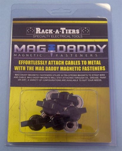 Rack-A-Tiers 3/4" Magnetic Cable Holder Black (10PK) RM075BK