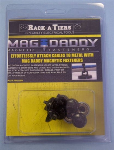 Rack-A-Tiers 10LB Magnetic Cable Tie MNT Black(10pk) RM110BK