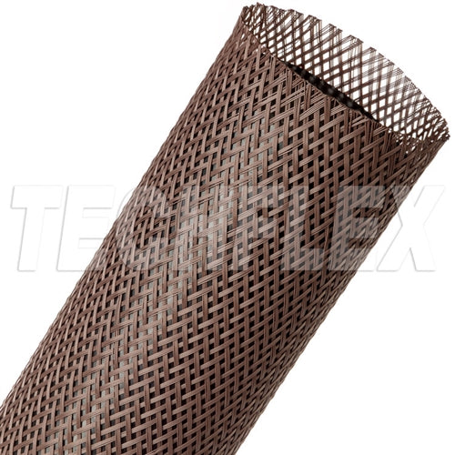 Techflex RRN2.00dB Flexo 2" Rodent Resistant Expandable Braided Sleeving, Dark Brown, 50 Foot Roll