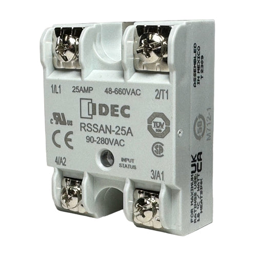 IDEC RSSAN-25A Solid State Relay 90-280VAC in, 48-660VAC Out, Rated Current 25A, Minimum Load 100mA