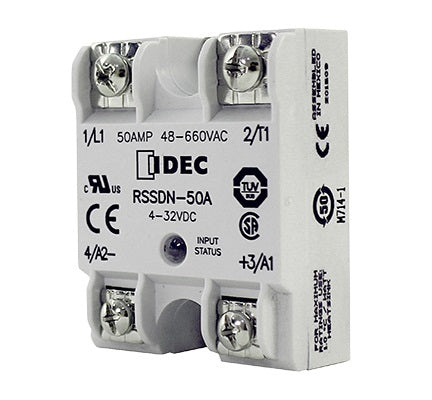 IDEC RSSDN-50A 4-32VDC Input Solid State Relay 660VAC 50A Panel Mount, *Heatsink Required*