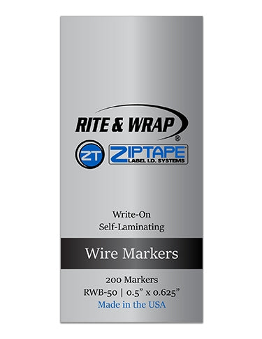 Ziptape RWB50 Vinyl Wire Marker Book 0.50"W x 1.25"L, 200 Markers Per Booklet