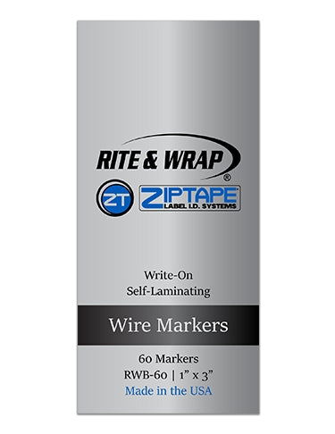 Ziptape RWB60 Vinyl Wire Marker Book 1.00"W x 3.00"L, 60 Markers Per Booklet
