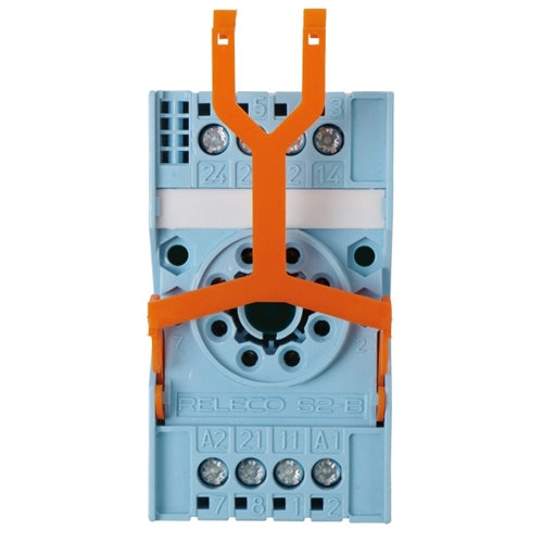 Releco S2-B Relay Base / Socket DPDT 8 Pin Octal, DIN Rail or Panel Mount, with Hold Down Clip, 10A@300V