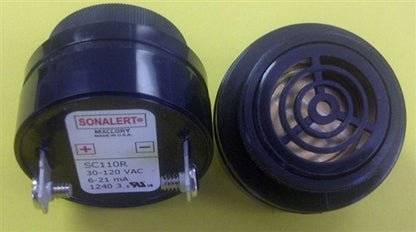 Mallory Sonalert SC110R Continuous Audible Alarm with Screw Terminals, 30-120VAC/DC, 81-92dB at 2ft, 6-21MA