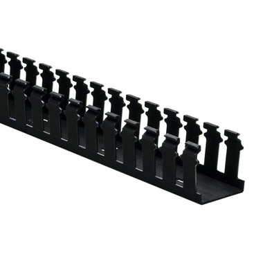 Hellermann Tyton Slotted Wire Finger Ducting 2" x 2" Black 6 Foot Length ** Cover Sold Separately - See TC2BLK **
