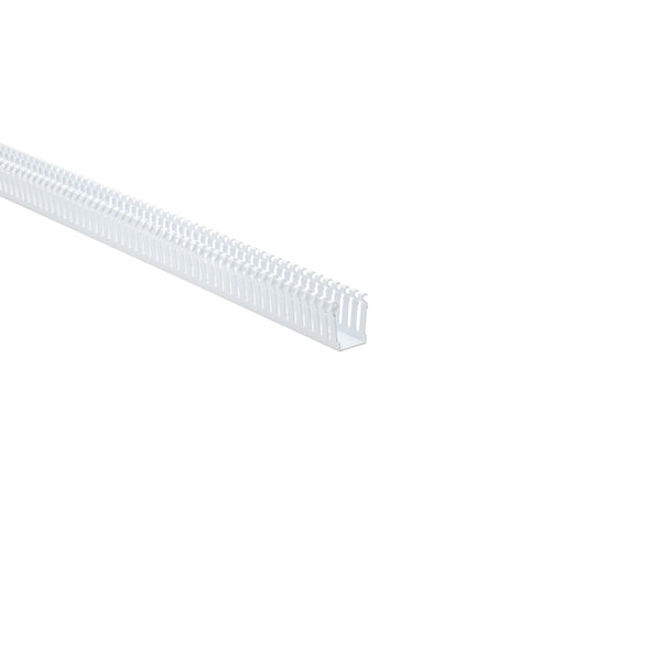 Hellermann Tyton 184-11012 High-Density Slotted Wall Wiring Duct, 1 x 1.5", 6 ft Sticks, Non-Adhesive, PVC, White, 120ft/ctn