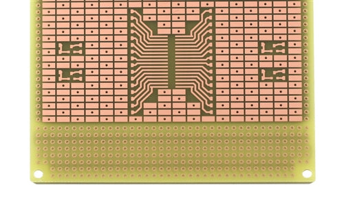 BPS Busboard SMT3U Smtboard-Size 3, Soic Footprints, 200MIL x 100MIL Pads, Unplated Holes, 100mm x 160mm (3.9" x 6.3")