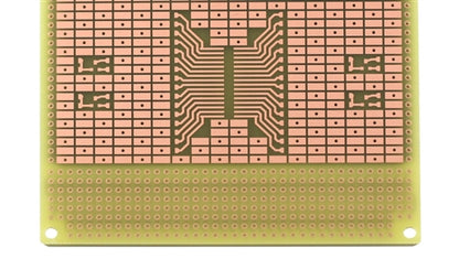 BPS Busboard SMT3U Smtboard-Size 3, Soic Footprints, 200MIL x 100MIL Pads, Unplated Holes, 100mm x 160mm (3.9" x 6.3")